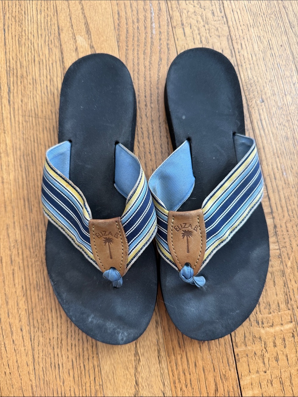 Eliza B Striped Flip Flop Sandals Women’s Size 8 EUC